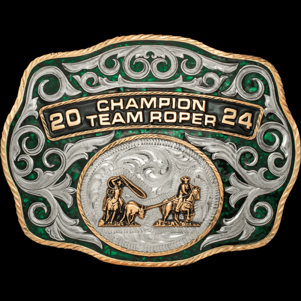 The Sheridan Turquoise Buckle comes with a beautiful hand engraved bronze edge and silver overlays. Customize it now at Molly's!